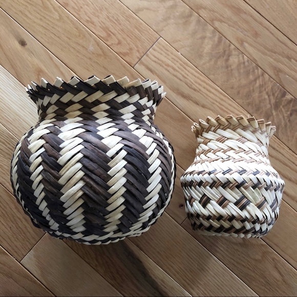 Other - ☀️Pair Set Handmade Woven Baskets Hawaii